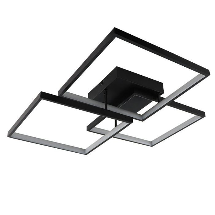 Lampe plafond noire moderne, Giorgio, 38W, 2700K LED, gradable en 3 étapes