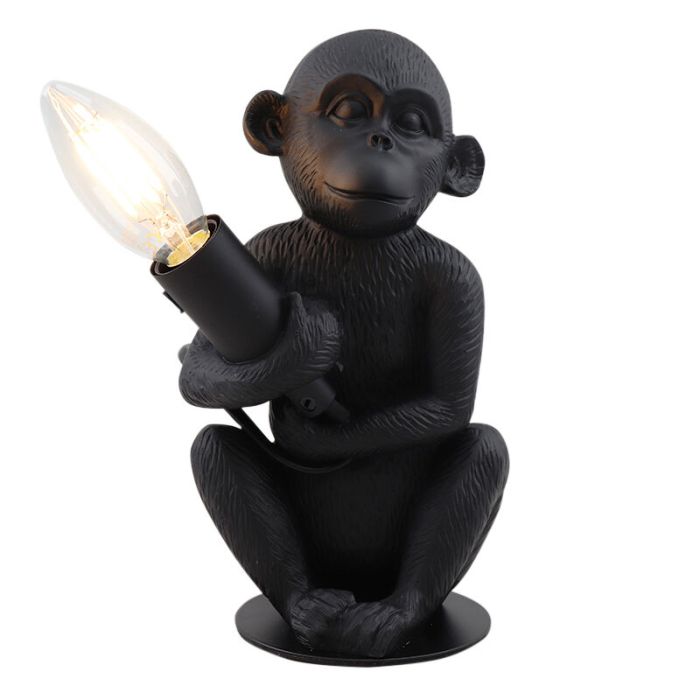 Lampe de table noire moderne, Monkey, avec interrupteur