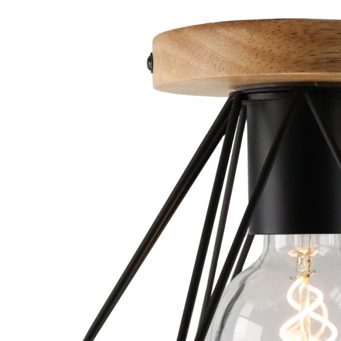 Lampe plafond en bois marronne, Jochem