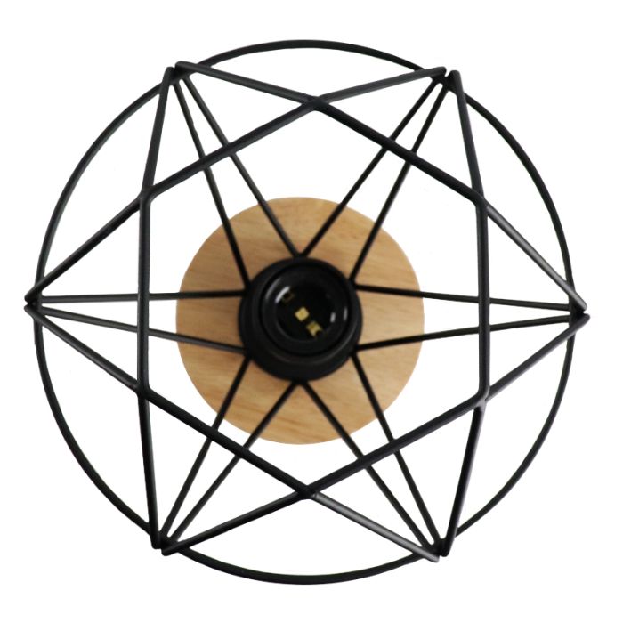 Lampe plafond en bois marronne, Jochem
