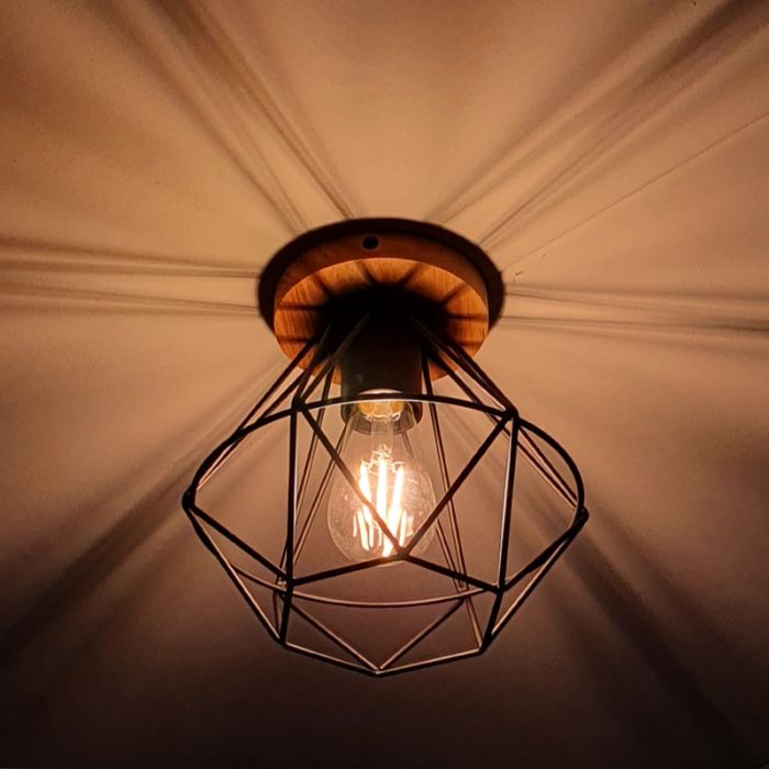 Lampe plafond en bois marronne, Jochem