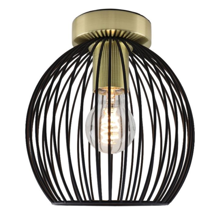Lampe plafond dorée industrielle, Wiro