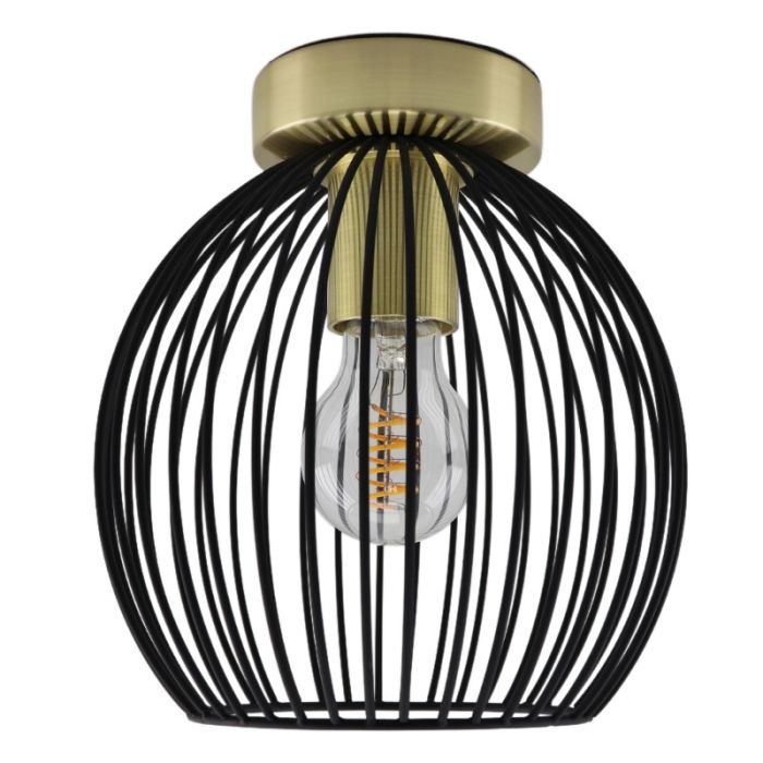 Lampe plafond dorée industrielle, Wiro