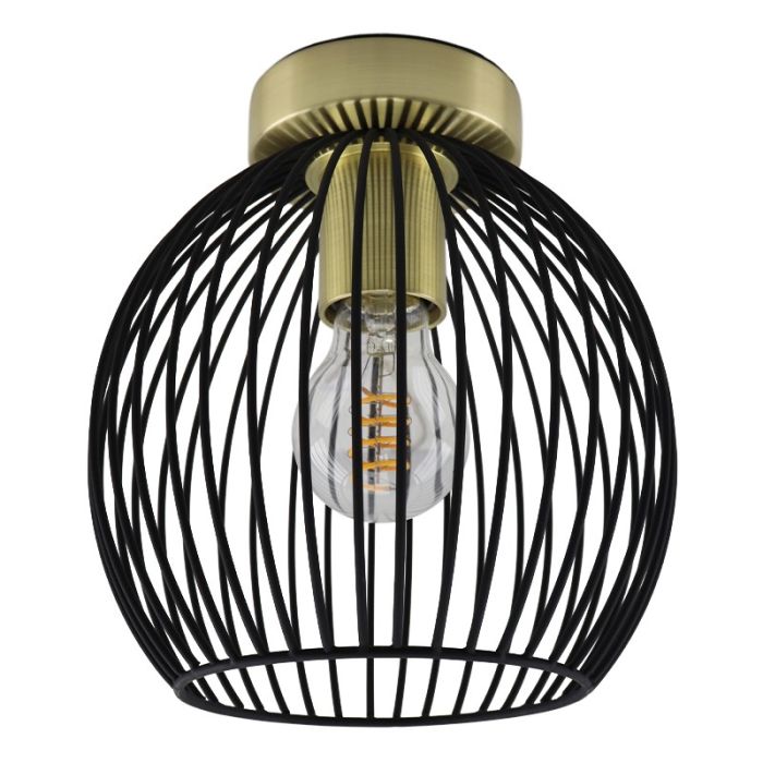 Lampe plafond dorée industrielle, Wiro