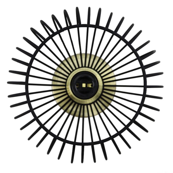 Lampe plafond dorée industrielle, Wiro