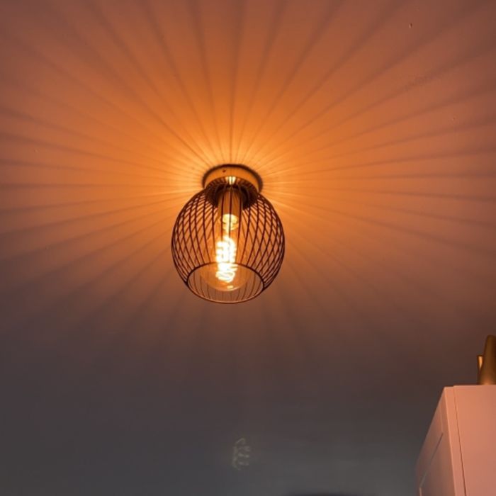 Lampe plafond dorée industrielle, Wiro