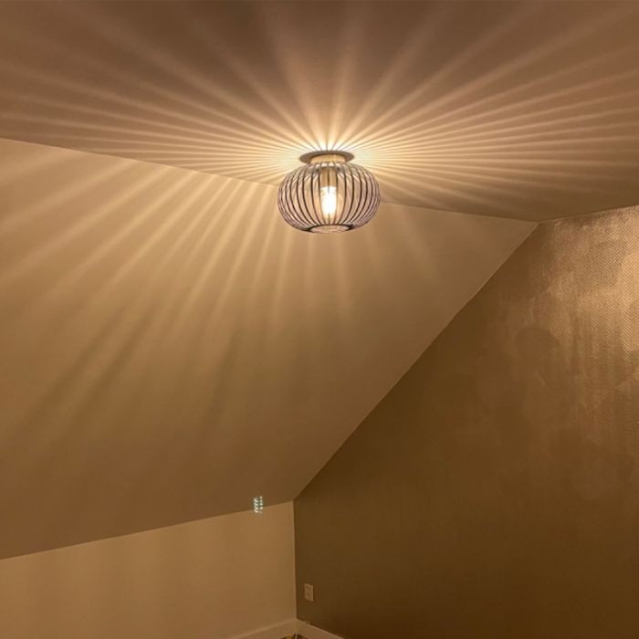 Lampe plafond dorée industrielle, Lieve
