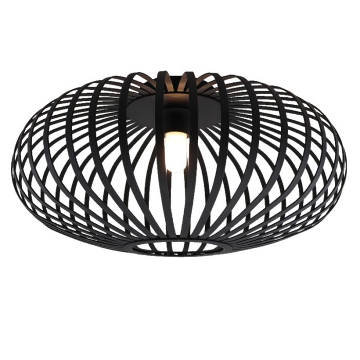Plafonnier salle de bain noir industriel, Lieve, IP44