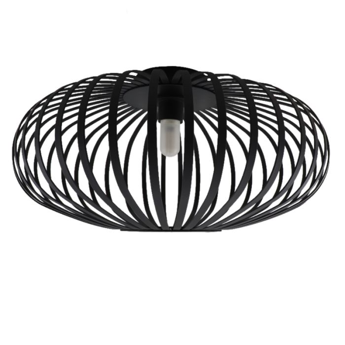 Plafonnier salle de bain noir industriel, Lieve, IP44