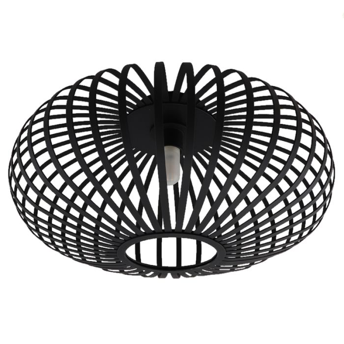 Plafonnier salle de bain noir industriel, Lieve, IP44