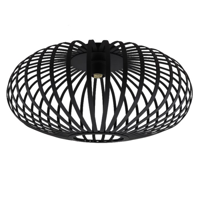 Plafonnier salle de bain noir industriel, Lieve, IP44