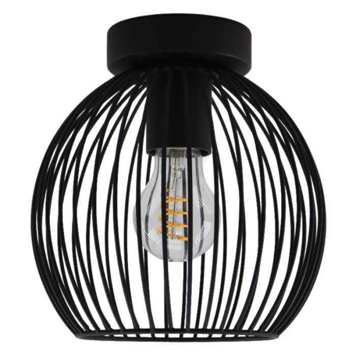 Lampe plafond noire industrielle, Wiro