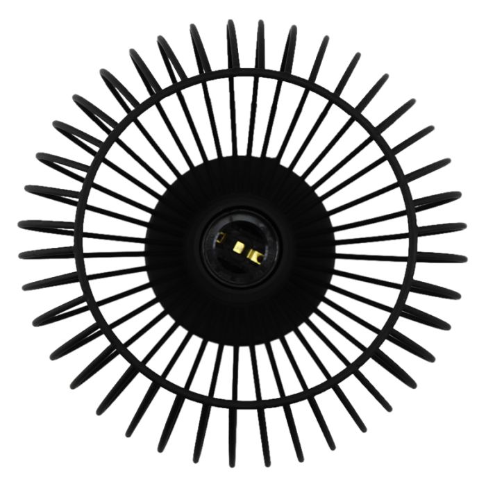 Lampe plafond noire industrielle, Wiro