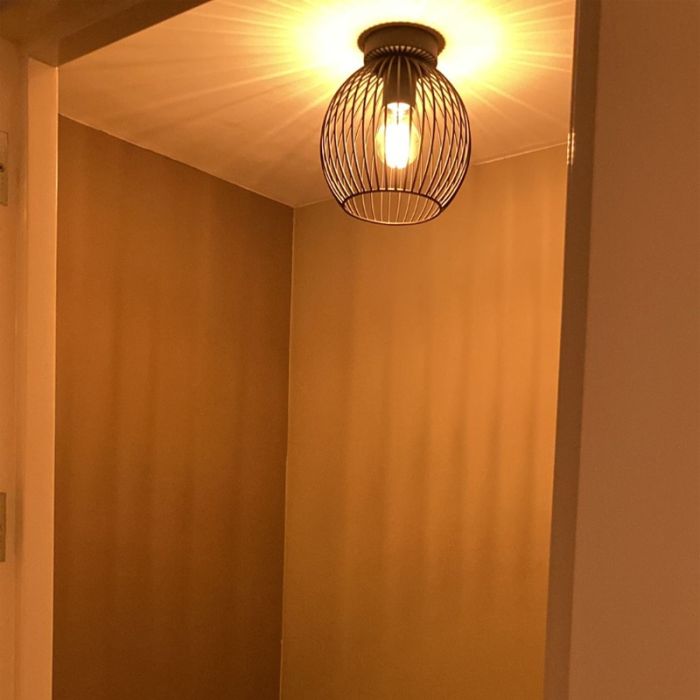 Lampe plafond noire industrielle, Wiro