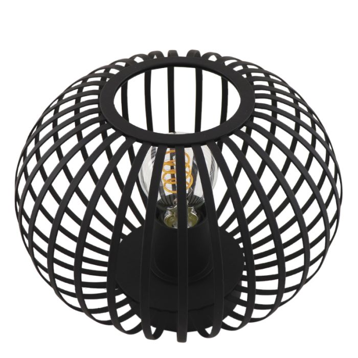 Lampe de table noire industrielle, Lieve, avec interrupteur