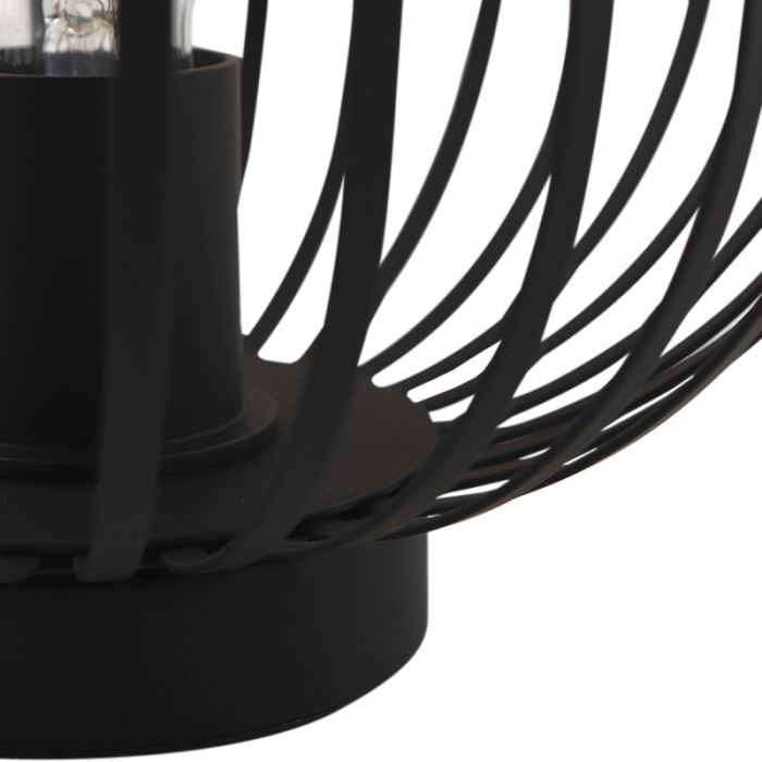 Lampe de table noire industrielle, Lieve, avec interrupteur