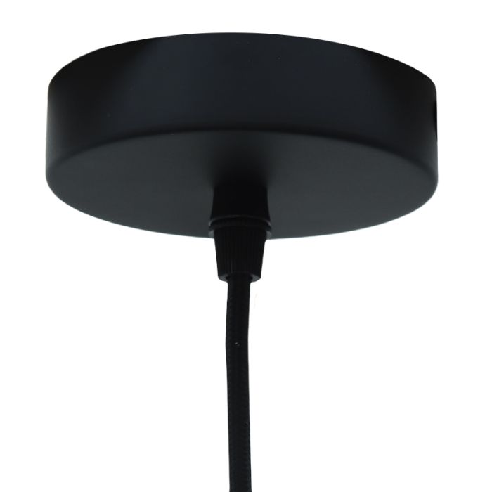 Suspension salle de bain en rotin noir, Emilio, IP44