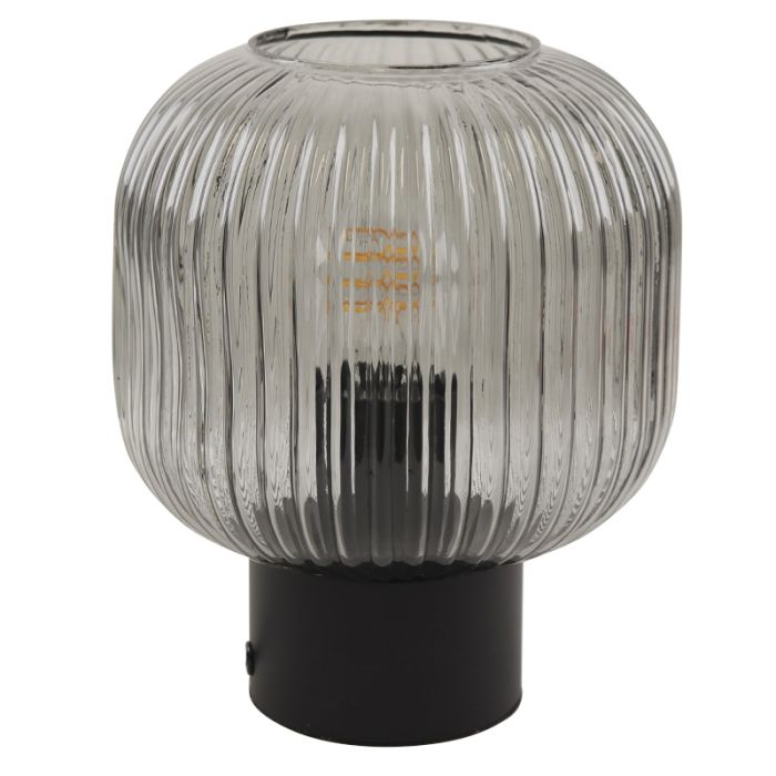Lampe de table grise rétro, Charlois, avec interrupteur