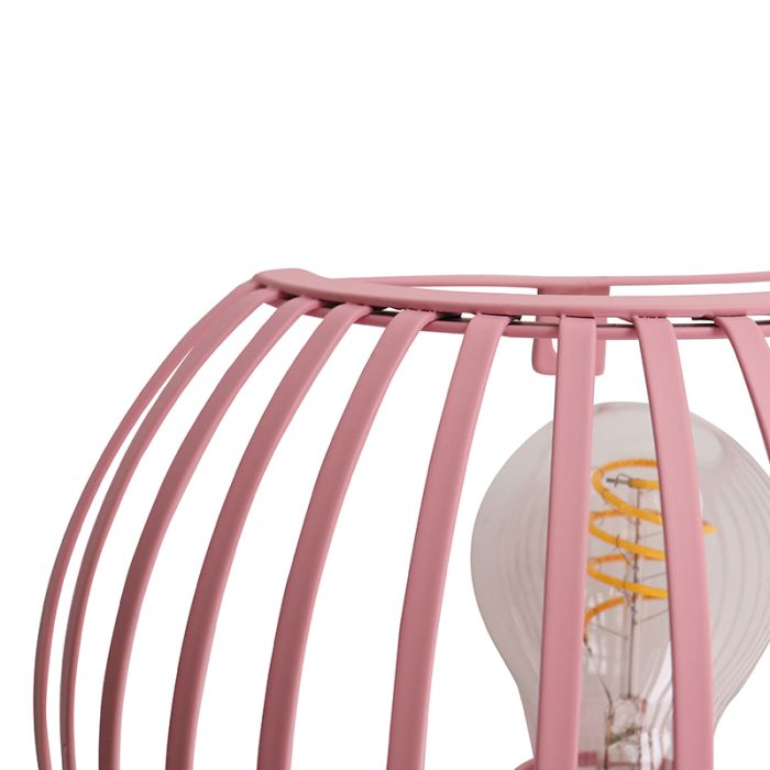Applique murale rose industrielle, Lieve, avec interrupteur