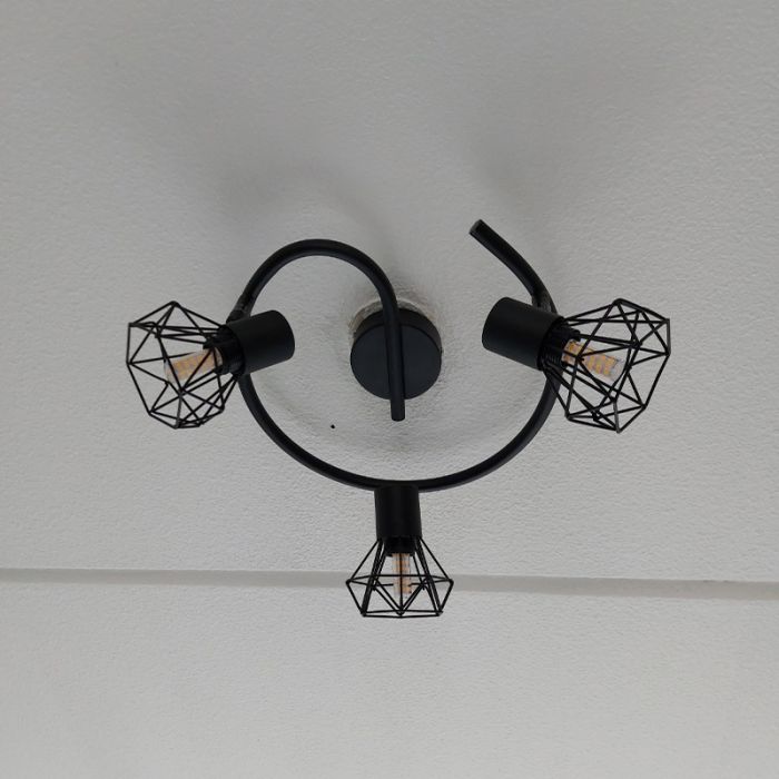Spot plafond noir industriel, Jaylano