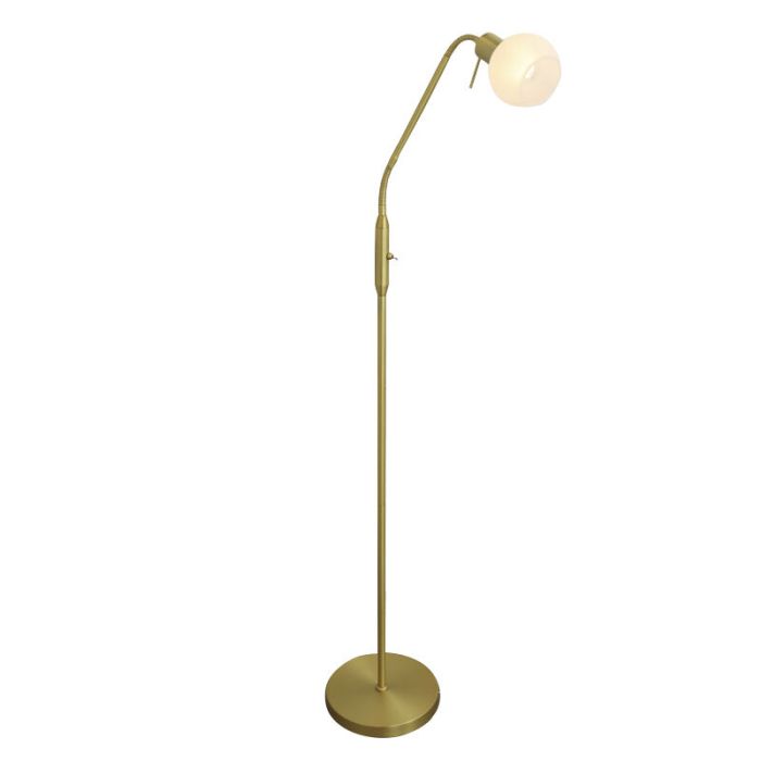 Lampadaire blanc design, Ayleen, avec interrupteur