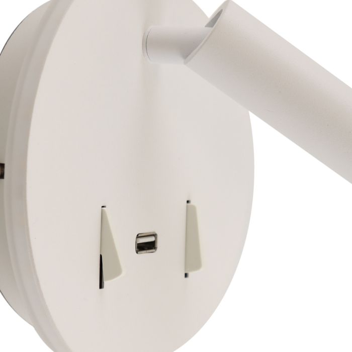 Applique murale blanche moderne, Alec, 9W, 3000K LED, avec interrupteur