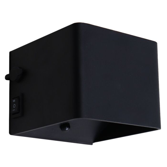 Applique up and down noire recharheable, Dion, 1W, 2700K LED, IP44, capteur de mouvement