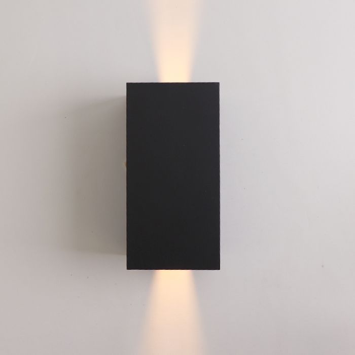 Applique extérieur avec capteur crépusculaire noire moderne, Dion, IP65
