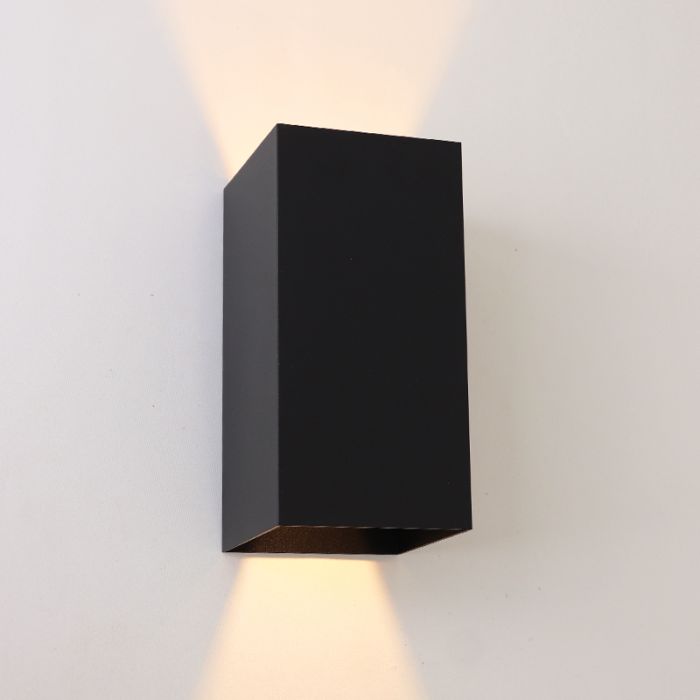 Applique extérieur avec capteur crépusculaire noire moderne, Dion, IP65