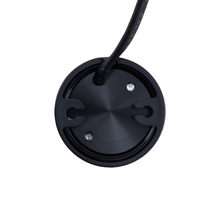 Spot en saillie veranda ronds noir Vasso, IP44, gradable