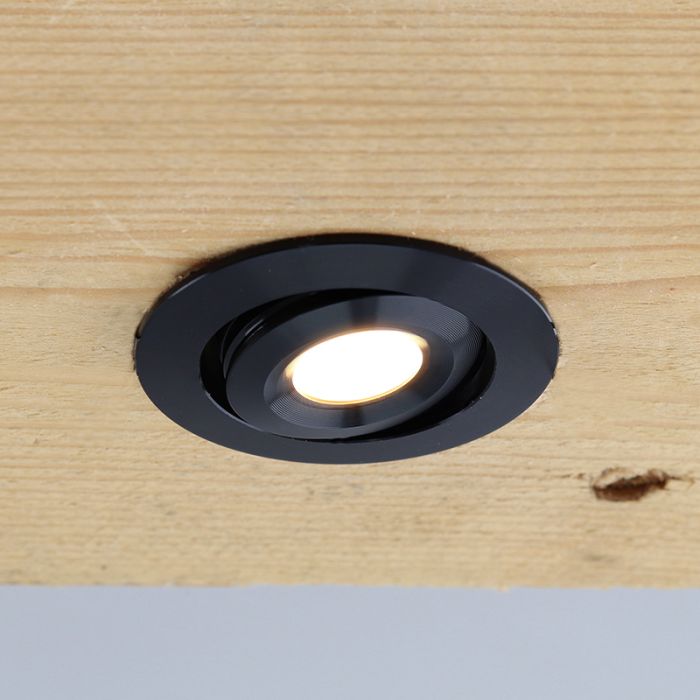 Rona spot encastré veranda orientable, IP44, gradable, noir