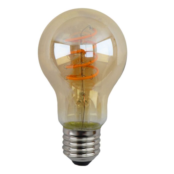 Dimmable E27 ampoule LED, Tuelo, A60, 4w, ambre verre, 2200K