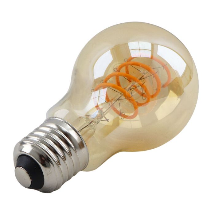 Dimmable E27 ampoule LED, Tuelo, A60, 4w, ambre verre, 2200K