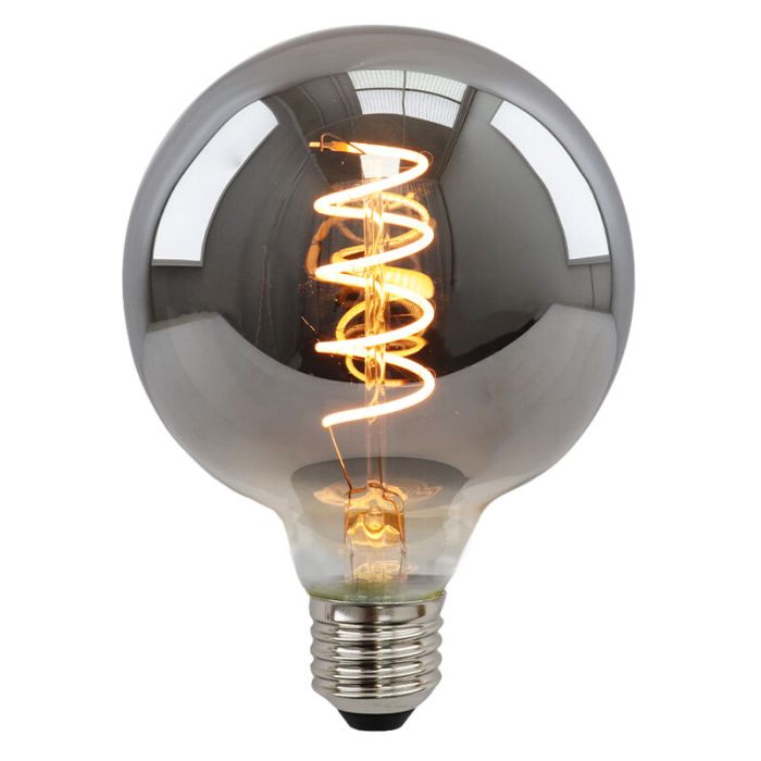 Dimmable E27 ampoule LED, Tuelo, G95, 4w, verre fumé, 2200K
