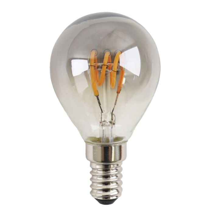 Olucia ampoule filament E14 gradable Tuelo, gris, P45, 4W, 2200K