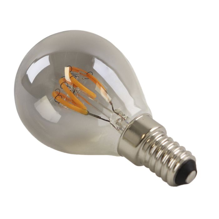Olucia ampoule filament E14 gradable Tuelo, gris, P45, 4W, 2200K