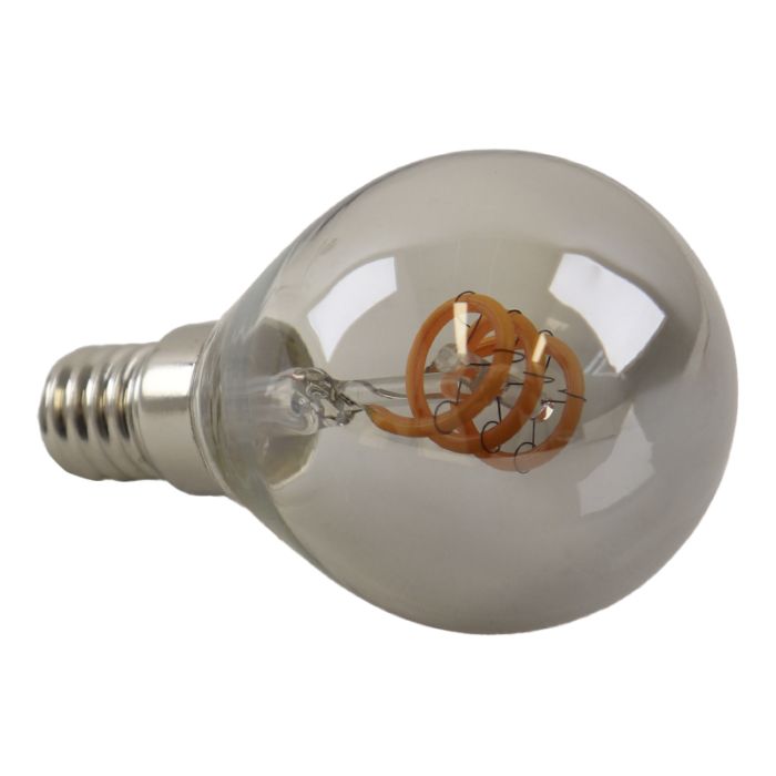 Olucia ampoule filament E14 gradable Tuelo, gris, P45, 4W, 2200K