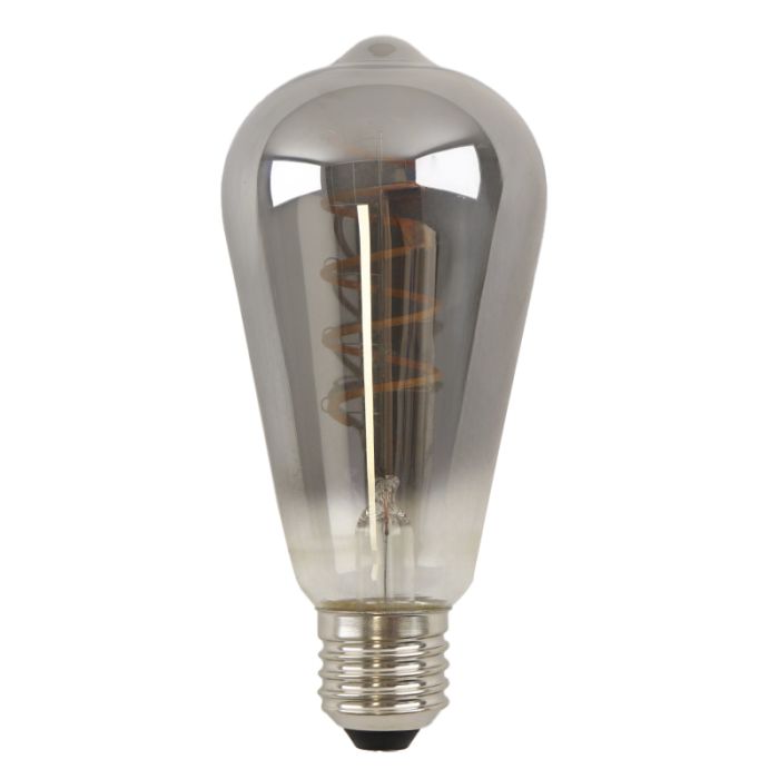 Olucia ampoule LED Edison E27 gradable Tuelo, gris, 4W, 2200K