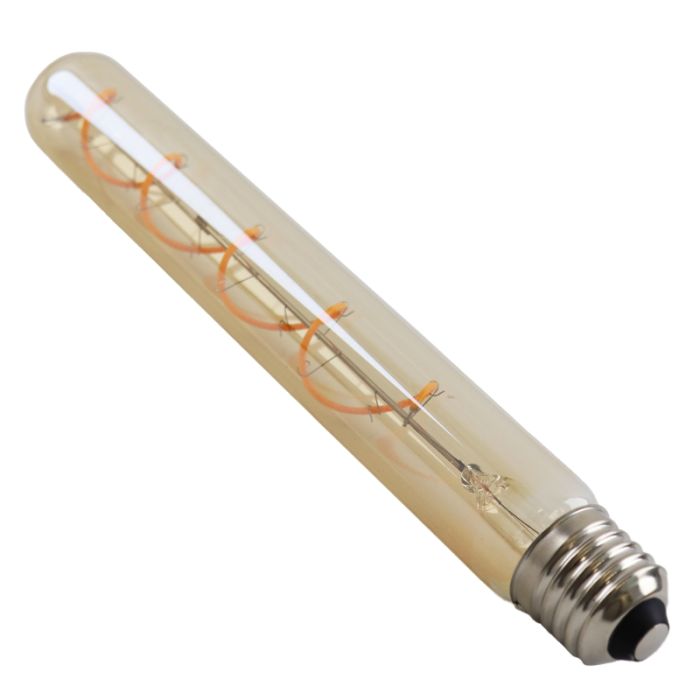 Olucia ampoule LED tube E27 gradable Damien, ambre, 4W, 2200K