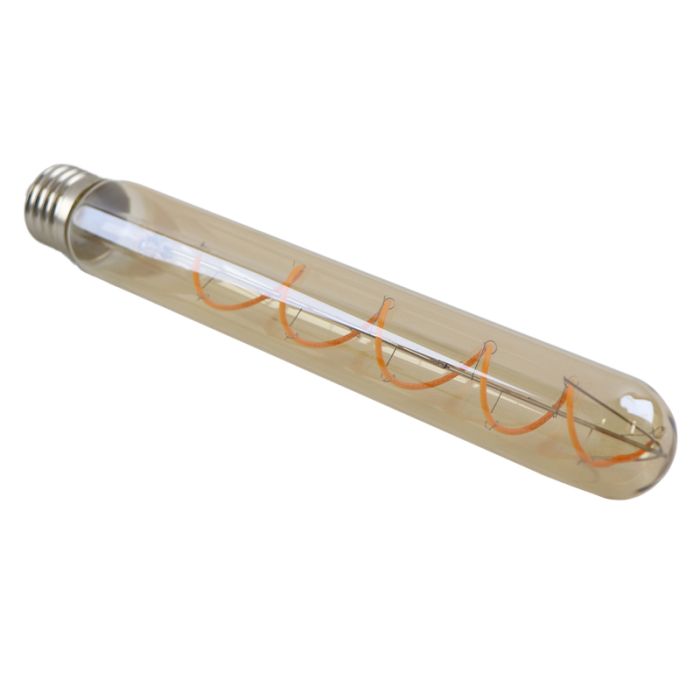 Olucia ampoule LED tube E27 gradable Damien, ambre, 4W, 2200K