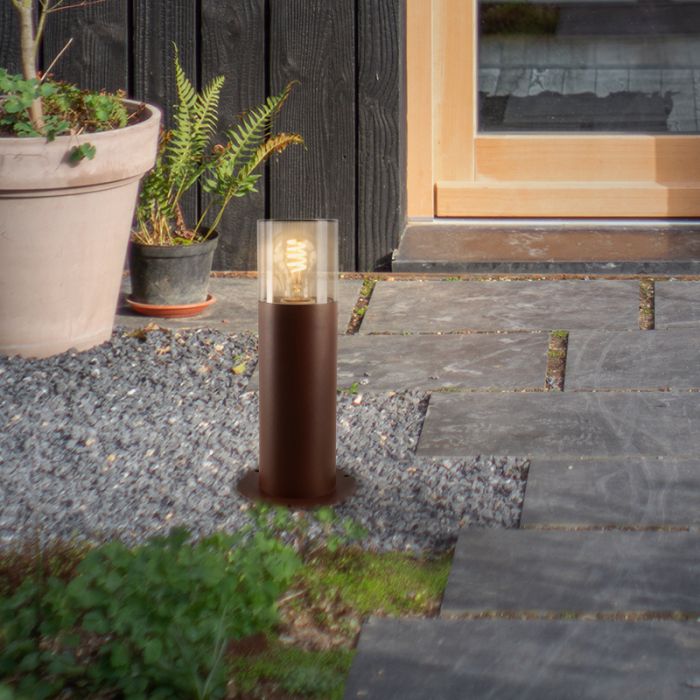 Luminaire extérieur couleur rouille moderne, Sanel, IP44