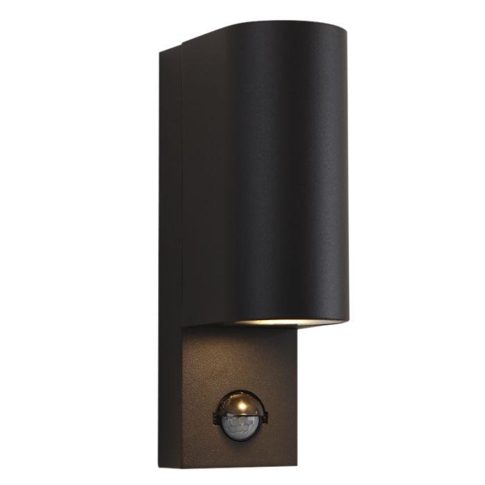 Applique extérieur avec détecteur de mouvement noire moderne, Corina, IP54
