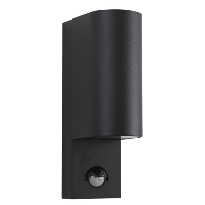 Applique extérieur avec détecteur de mouvement noire moderne, Corina, IP54