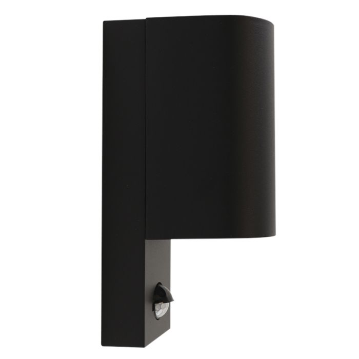 Applique extérieur avec détecteur de mouvement noire moderne, Corina, IP54