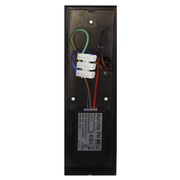 Applique extérieur avec détecteur de mouvement noire moderne, Corina, IP54