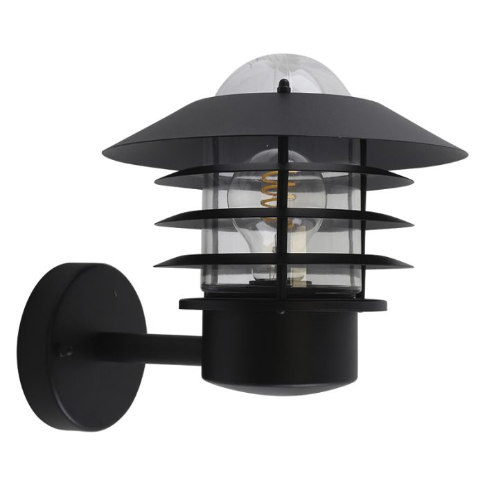 Luminaire extérieur noir en acier inoxydable, Felice, IP44