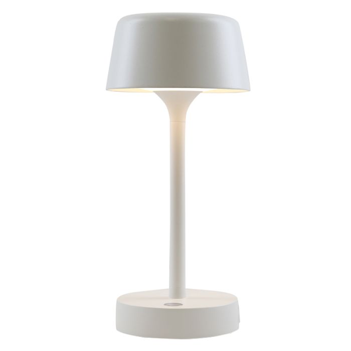 Lampe de table extérieur blanche moderne, Emily, 3W, 3000K LED, IP44, gradable en 3 étapes
