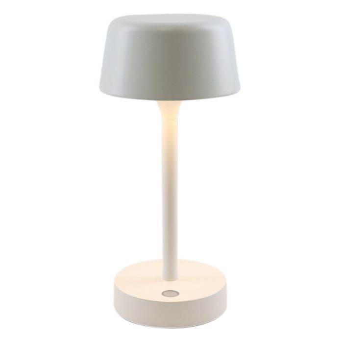 Lampe de table extérieur blanche moderne, Emily, 3W, 3000K LED, IP44, gradable en 3 étapes