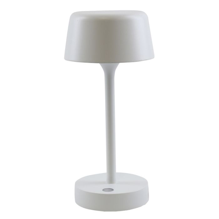 Lampe de table extérieur blanche moderne, Emily, 3W, 3000K LED, IP44, gradable en 3 étapes