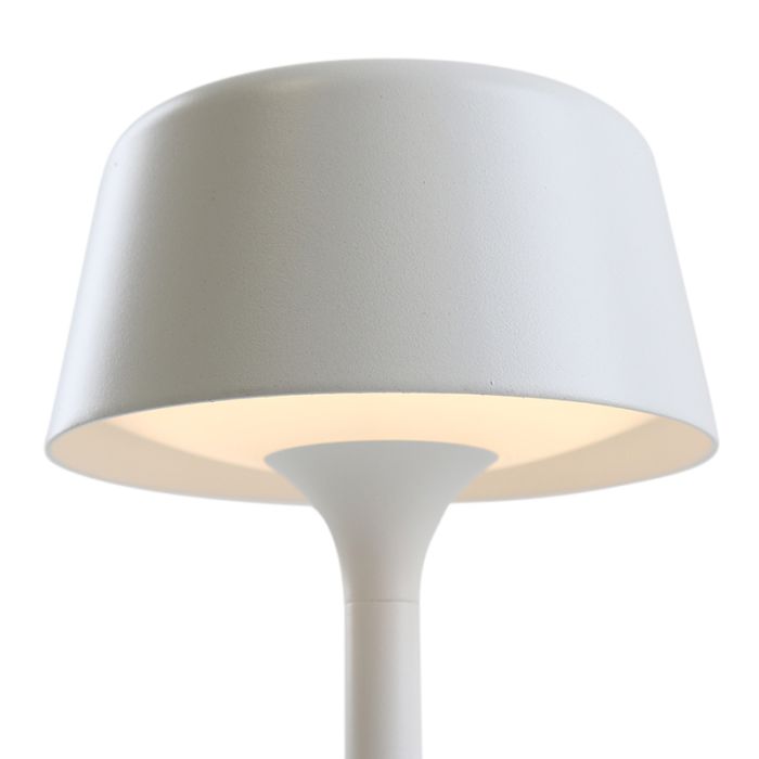 Lampe de table extérieur blanche moderne, Emily, 3W, 3000K LED, IP44, gradable en 3 étapes